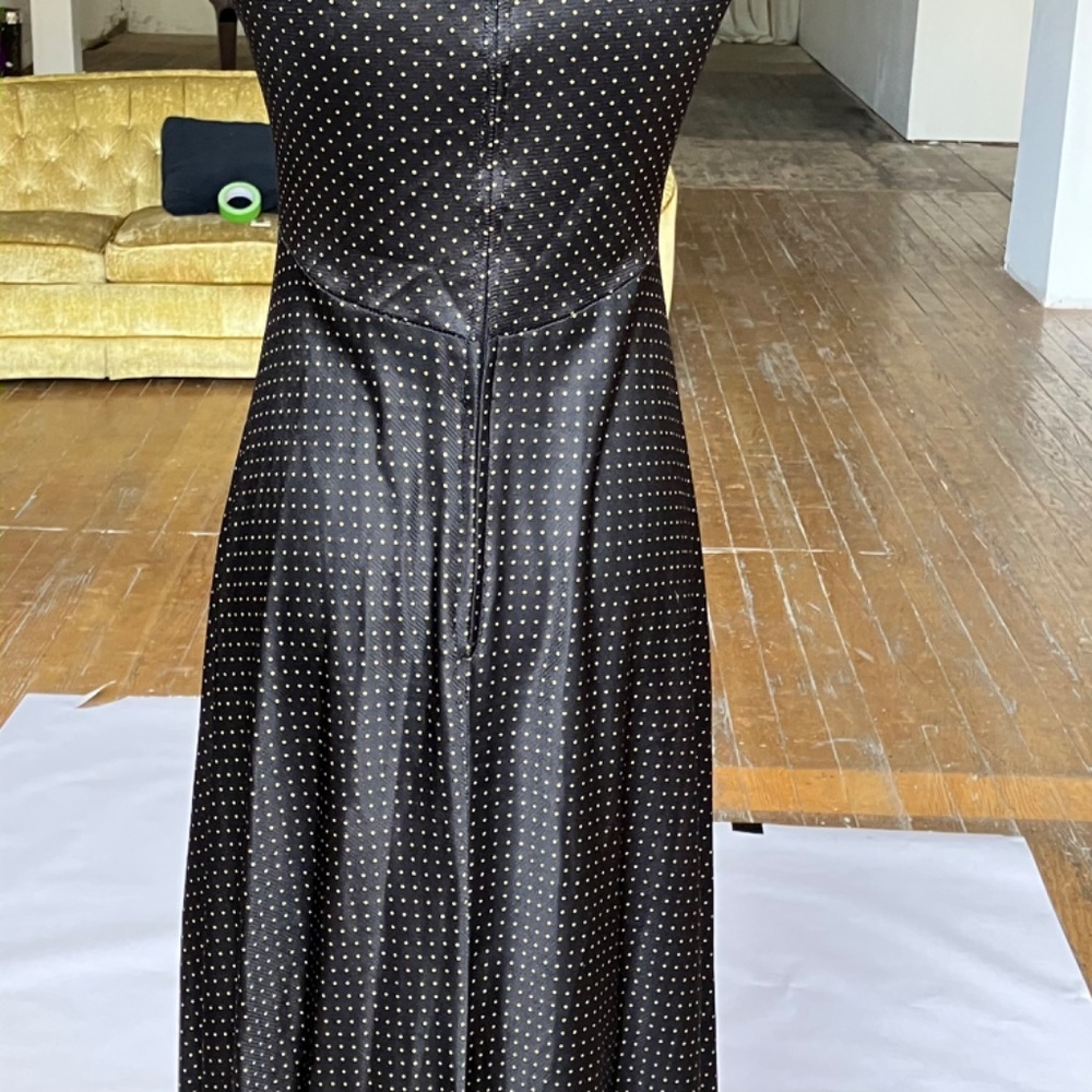 Handmaid vintage black and gold polka maxi length dress - Picture 10 of 14